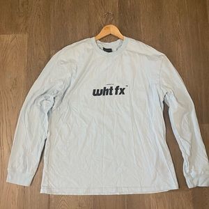 White fox Boutique - Long Sleeve Graphic T shirt - Blue - Size L/XL